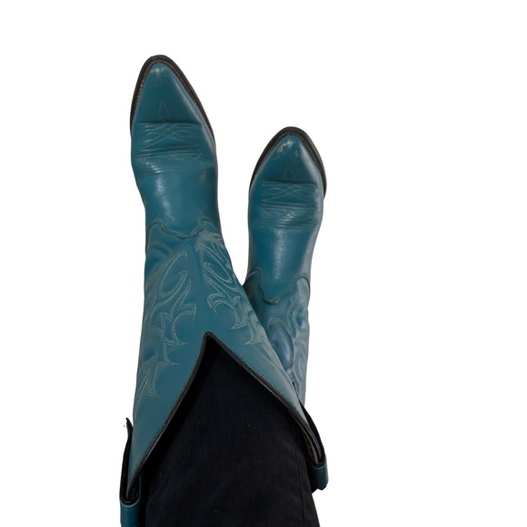 SHEPLERS Shoes - Vintage Sheplers Gorgeous Teal Blue Tall Western Boots.